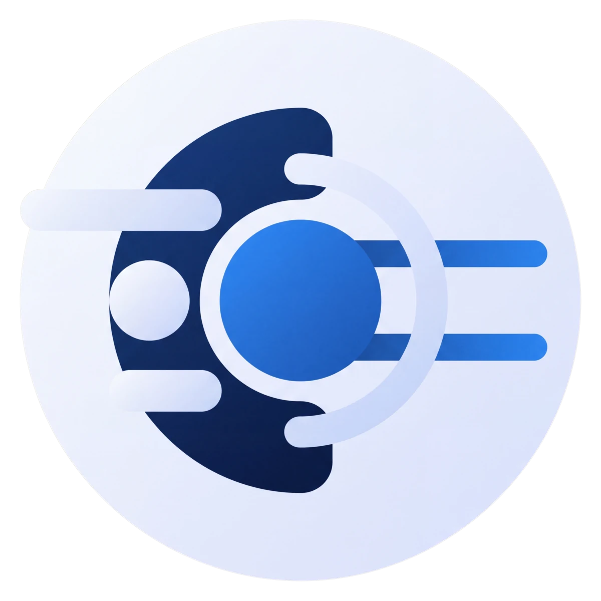 Núcleo circular recebendo formas diferentes pela esquerda e liberando cápsulas iguais pela direita