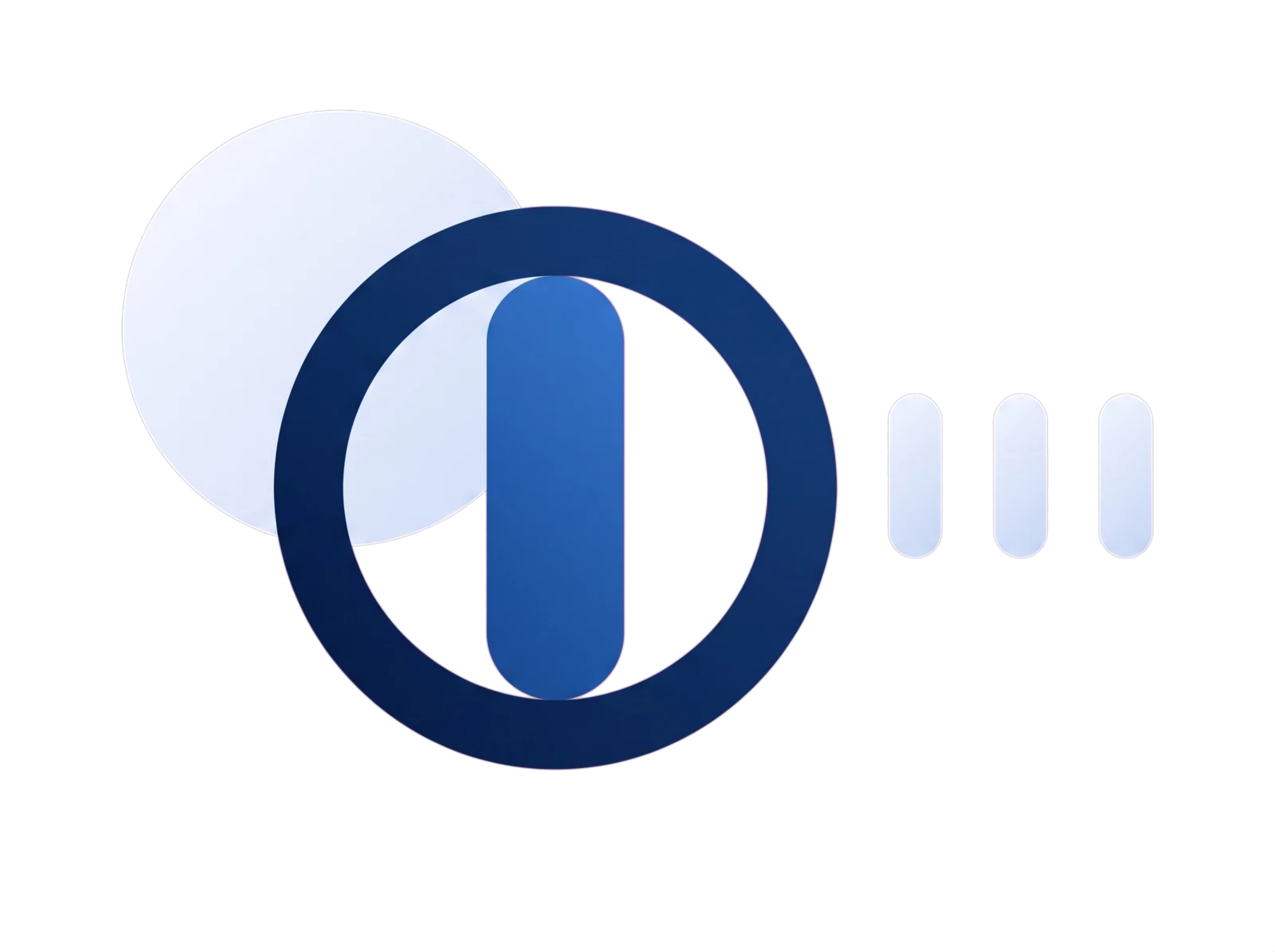Anel circular com uma cápsula central e três etapas se propagando para a direita